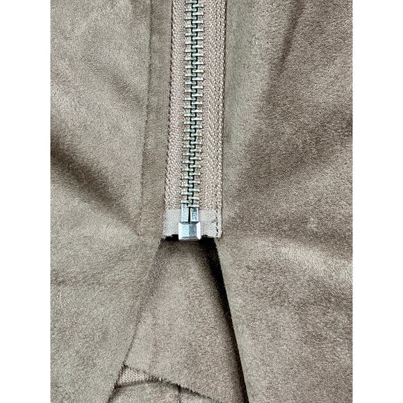 VIGOSS Faux Suede Drape Waterfall Jacket Taupe Beige‎ Size M Excellent Condition - Picture 8 of 9
